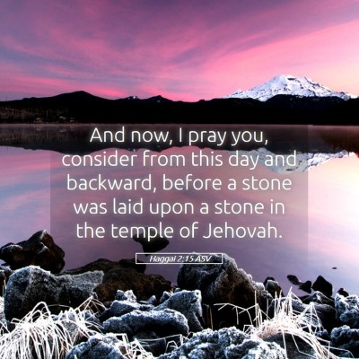 Picture 05 - Haggai 2:15 ASV - And now, I pray you, consider from this day and - Bible Verse Picture