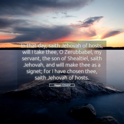 Picture 05 - Haggai 2:23 ASV - In that day, saith Jehovah of hosts, will I take - Bible Verse Picture