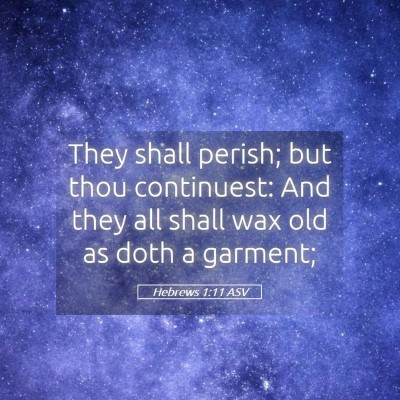 Picture 05 - Hebrews 1:11 ASV - They shall perish; but thou continuest: And they - Bible Verse Picture
