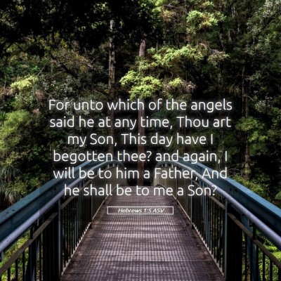 Picture 05 - Hebrews 1:5 ASV - For unto which of the angels said he at any time, - Bible Verse Picture