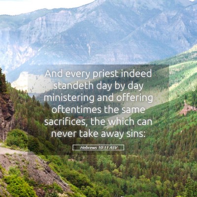 Picture 05 - Hebrews 10:11 ASV - And every priest indeed standeth day by day - Bible Verse Picture