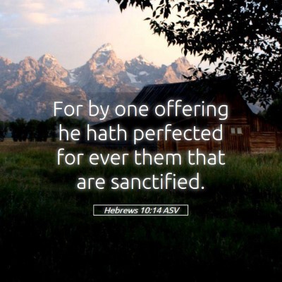 Picture 05 - Hebrews 10:14 ASV - For by one offering he hath perfected for ever - Bible Verse Picture