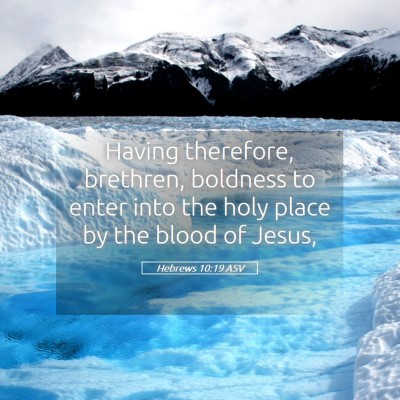 Picture 05 - Hebrews 10:19 ASV - Having therefore, brethren, boldness to enter - Bible Verse Picture