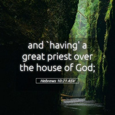 Picture 05 - Hebrews 10:21 ASV - and `having' a great priest over the house of - Bible Verse Picture