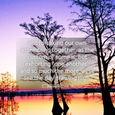 Picture 05 - Hebrews 10:25 ASV - not forsaking our own assembling together, as the - Bible Verse Picture