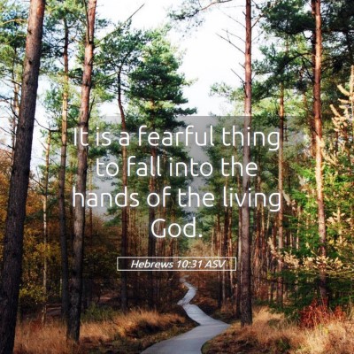 Picture 05 - Hebrews 10:31 ASV - It is a fearful thing to fall into the hands of - Bible Verse Picture