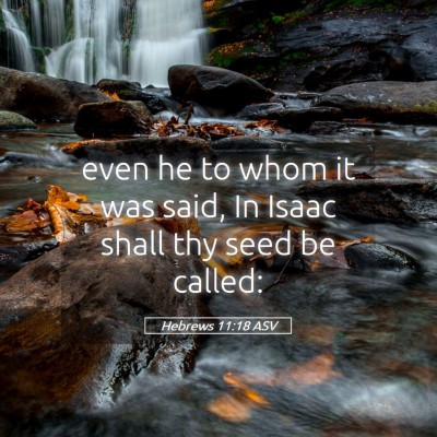Picture 05 - Hebrews 11:18 ASV - even he to whom it was said, In Isaac shall thy - Bible Verse Picture