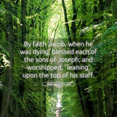 Picture 05 - Hebrews 11:21 ASV - By faith Jacob, when he was dying, blessed each - Bible Verse Picture