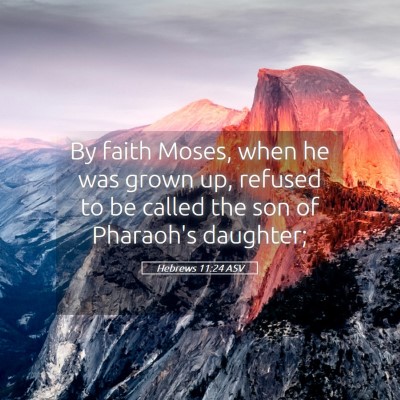 Picture 05 - Hebrews 11:24 ASV - By faith Moses, when he was grown up, refused to - Bible Verse Picture