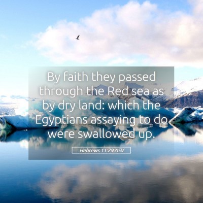Picture 05 - Hebrews 11:29 ASV - By faith they passed through the Red sea as by - Bible Verse Picture
