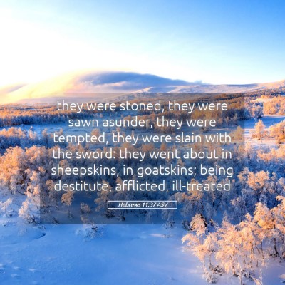 Picture 05 - Hebrews 11:37 ASV - they were stoned, they were sawn asunder, they - Bible Verse Picture