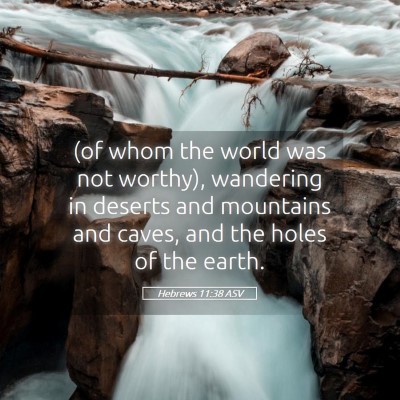 Picture 05 - Hebrews 11:38 ASV - (of whom the world was not worthy), wandering in - Bible Verse Picture