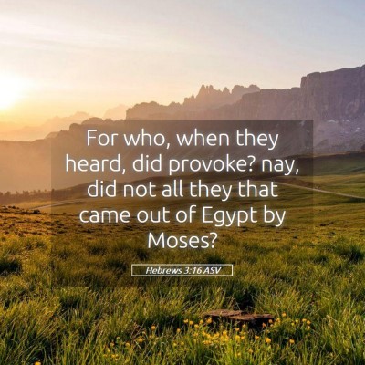 Picture 05 - Hebrews 3:16 ASV - For who, when they heard, did provoke? nay, did - Bible Verse Picture