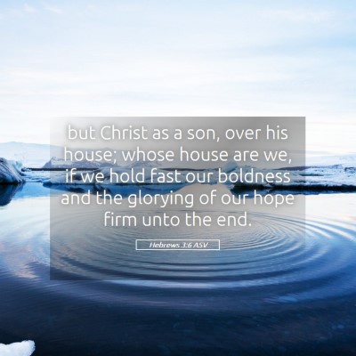 Picture 05 - Hebrews 3:6 ASV - but Christ as a son, over his house; whose house - Bible Verse Picture