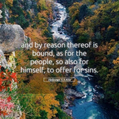Picture 05 - Hebrews 5:3 ASV - and by reason thereof is bound, as for the - Bible Verse Picture