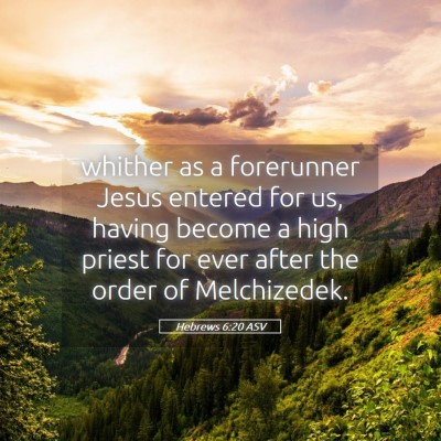 Picture 05 - Hebrews 6:20 ASV - whither as a forerunner Jesus entered for us, - Bible Verse Picture