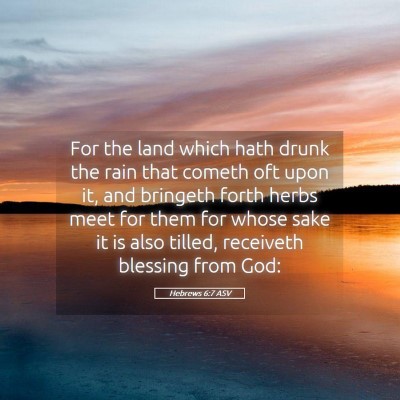 Picture 05 - Hebrews 6:7 ASV - For the land which hath drunk the rain that - Bible Verse Picture