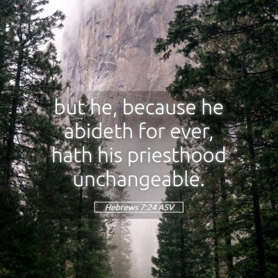 Picture 05 - Hebrews 7:24 ASV - but he, because he abideth for ever, hath his - Bible Verse Picture