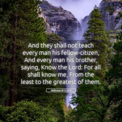 Picture 05 - Hebrews 8:11 ASV - And they shall not teach every man his - Bible Verse Picture