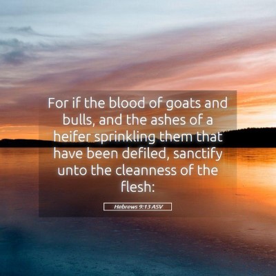 Picture 05 - Hebrews 9:13 ASV - For if the blood of goats and bulls, and the - Bible Verse Picture