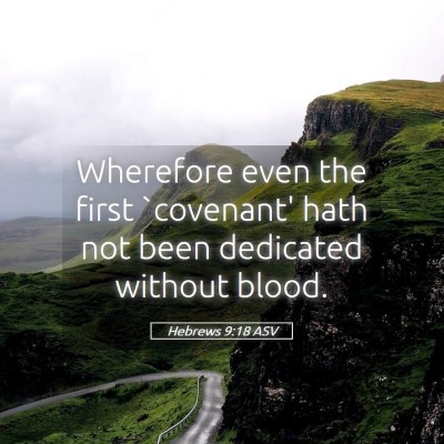 Picture 05 - Hebrews 9:18 ASV - Wherefore even the first `covenant' hath not been - Bible Verse Picture