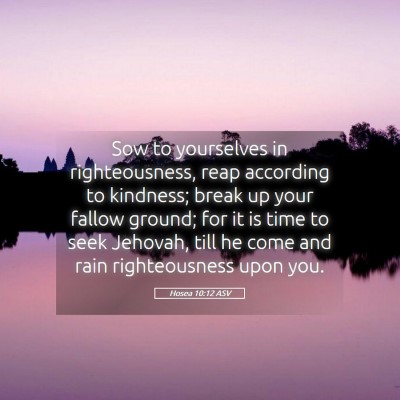 Picture 05 - Hosea 10:12 ASV - Sow to yourselves in righteousness, reap - Bible Verse Picture