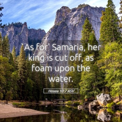 Picture 05 - Hosea 10:7 ASV - `As for' Samaria, her king is cut off, as foam - Bible Verse Picture