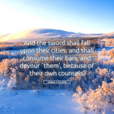 Picture 05 - Hosea 11:6 ASV - And the sword shall fall upon their cities, and - Bible Verse Picture