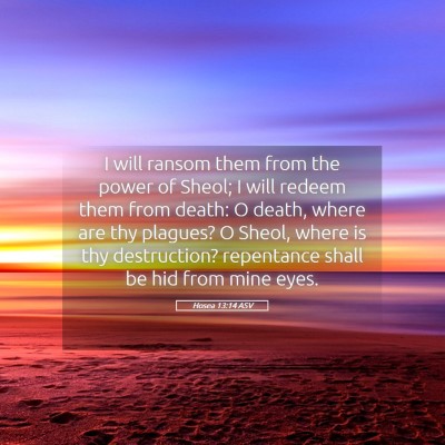 Picture 05 - Hosea 13:14 ASV - I will ransom them from the power of Sheol; I - Bible Verse Picture