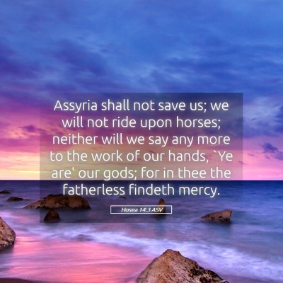 Picture 05 - Hosea 14:3 ASV - Assyria shall not save us; we will not ride upon - Bible Verse Picture