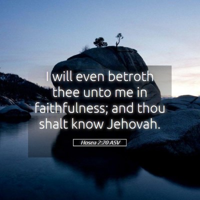 Picture 05 - Hosea 2:20 ASV - I will even betroth thee unto me in faithfulness; - Bible Verse Picture