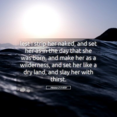 Picture 05 - Hosea 2:3 ASV - lest I strip her naked, and set her as in the day - Bible Verse Picture