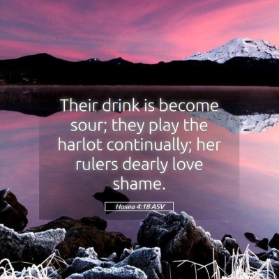 Picture 05 - Hosea 4:18 ASV - Their drink is become sour; they play the harlot - Bible Verse Picture