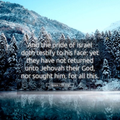 Picture 05 - Hosea 7:10 ASV - And the pride of Israel doth testify to his face: - Bible Verse Picture