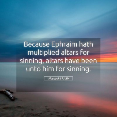 Picture 05 - Hosea 8:11 ASV - Because Ephraim hath multiplied altars for - Bible Verse Picture