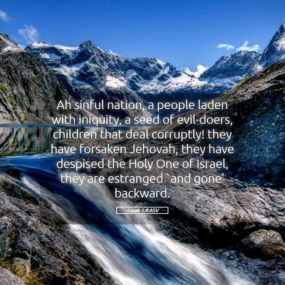 Picture 05 - Isaiah 1:4 ASV - Ah sinful nation, a people laden with iniquity, a - Bible Verse Picture