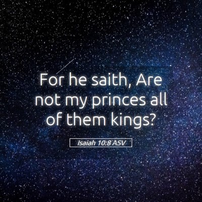Picture 05 - Isaiah 10:8 ASV - For he saith, Are not my princes all of them - Bible Verse Picture