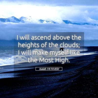 Picture 05 - Isaiah 14:14 ASV - I will ascend above the heights of the clouds; I - Bible Verse Picture