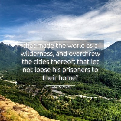 Picture 05 - Isaiah 14:17 ASV - that made the world as a wilderness, and - Bible Verse Picture