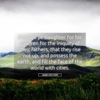 Picture 05 - Isaiah 14:21 ASV - Prepare ye slaughter for his children for the - Bible Verse Picture