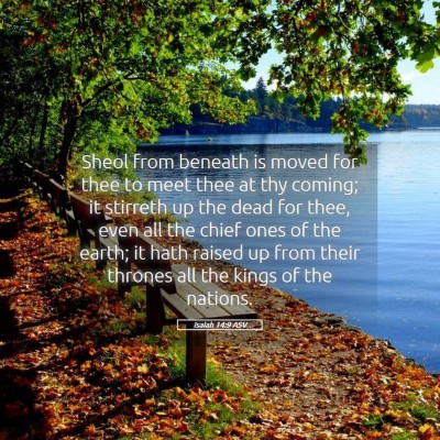 Picture 05 - Isaiah 14:9 ASV - Sheol from beneath is moved for thee to meet thee - Bible Verse Picture
