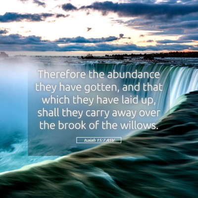 Picture 05 - Isaiah 15:7 ASV - Therefore the abundance they have gotten, and - Bible Verse Picture
