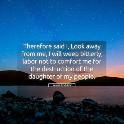 Picture 05 - Isaiah 22:4 ASV - Therefore said I, Look away from me, I will weep - Bible Verse Picture