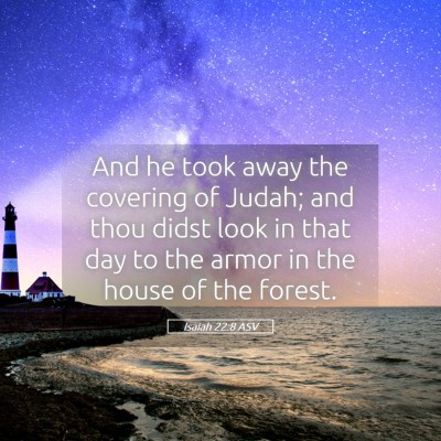Picture 05 - Isaiah 22:8 ASV - And he took away the covering of Judah; and thou - Bible Verse Picture