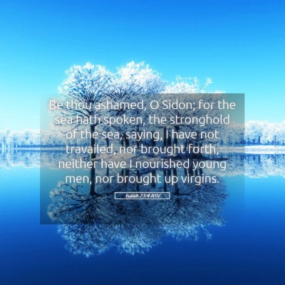Picture 05 - Isaiah 23:4 ASV - Be thou ashamed, O Sidon; for the sea hath - Bible Verse Picture