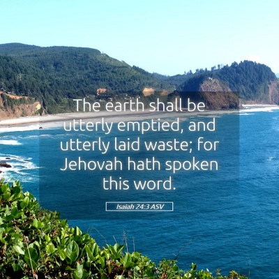 Picture 05 - Isaiah 24:3 ASV - The earth shall be utterly emptied, and utterly - Bible Verse Picture