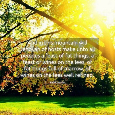 Picture 05 - Isaiah 25:6 ASV - And in this mountain will Jehovah of hosts make - Bible Verse Picture