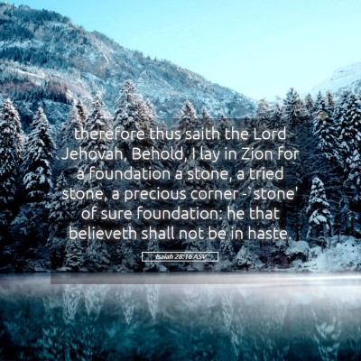 Picture 05 - Isaiah 28:16 ASV - therefore thus saith the Lord Jehovah, Behold, I - Bible Verse Picture