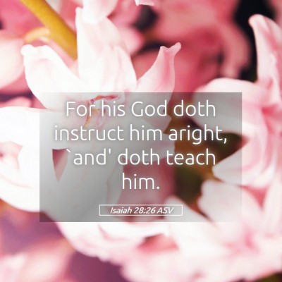 Picture 05 - Isaiah 28:26 ASV - For his God doth instruct him aright, `and' doth - Bible Verse Picture