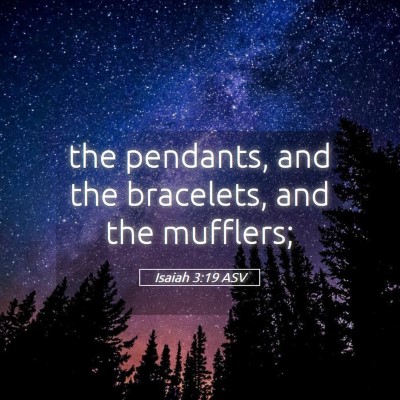 Picture 05 - Isaiah 3:19 ASV - the pendants, and the bracelets, and the - Bible Verse Picture